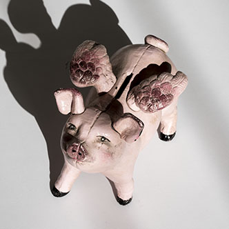 Have pig, have water is part of the exhibition “Peace is Power” by Yoko Ono in Leipzig.
